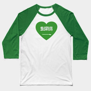 I Love Saudi Arabia // Heart-Shaped Saudi Flag Baseball T-Shirt